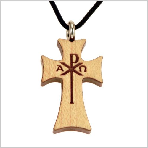 31S - Wooden cross, alpha and omega
