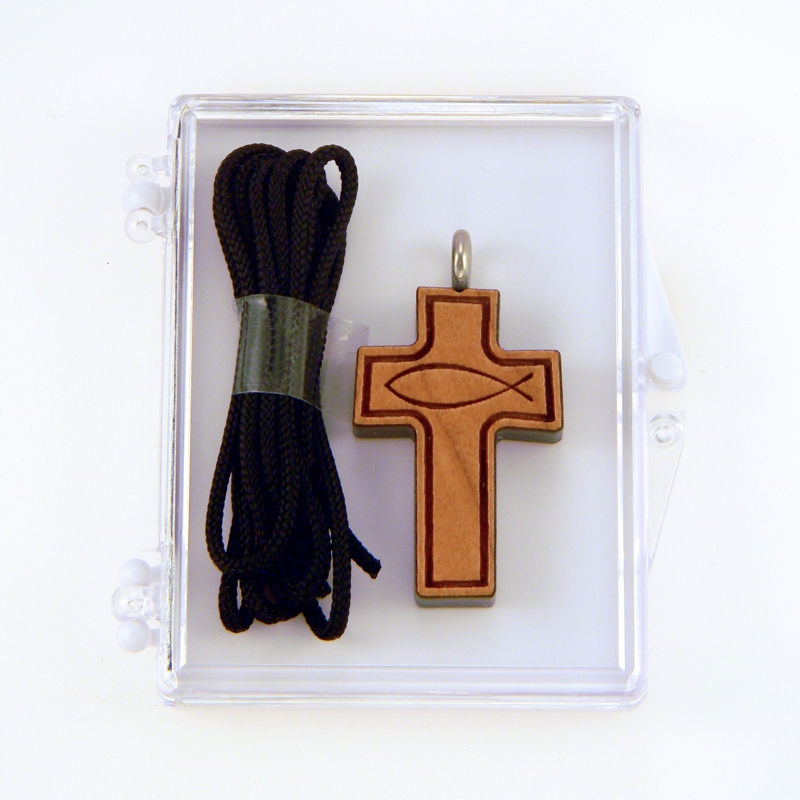 36A - Wooden cross, fish