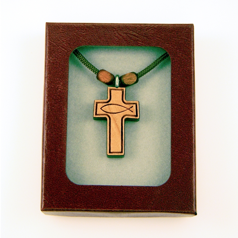36A - Wooden cross, fish