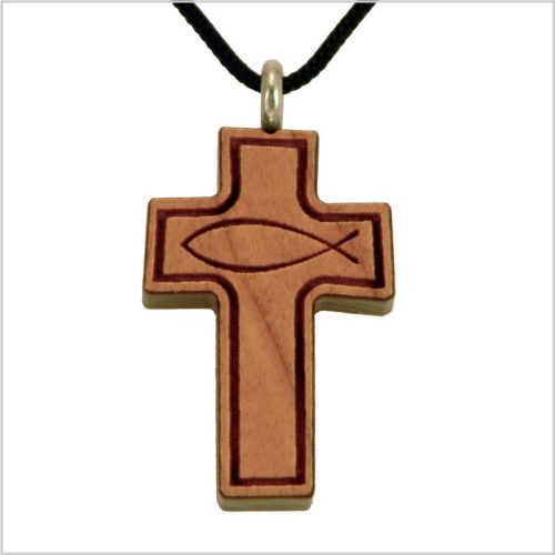 36A - Wooden cross, fish