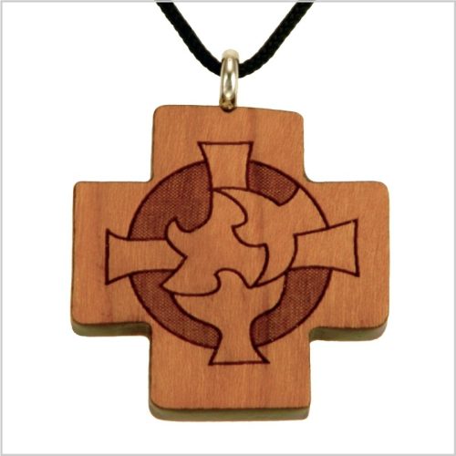 51L - Wooden cross, 3 doves