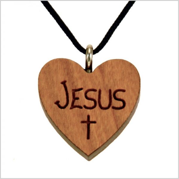 2A - Wooden heart, Jesus