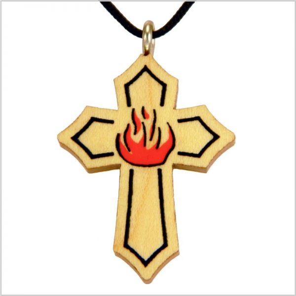 56C - Wooden cross, flame