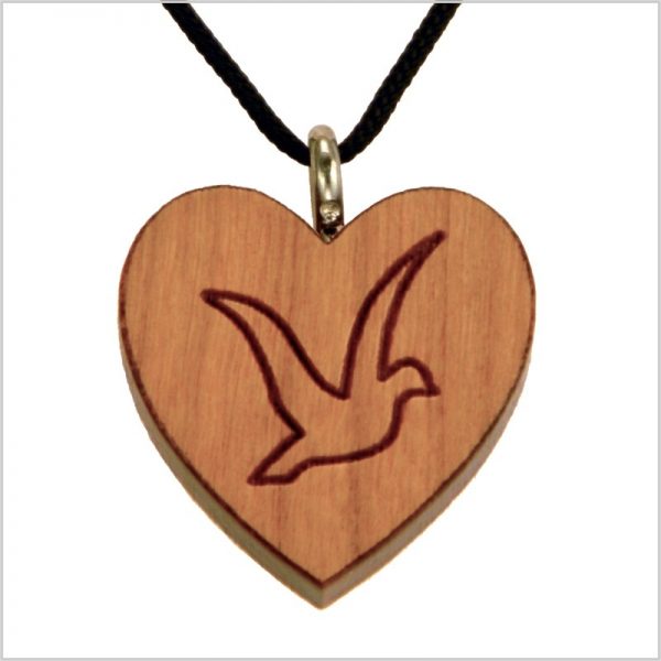 6E- Wooden heart, dove