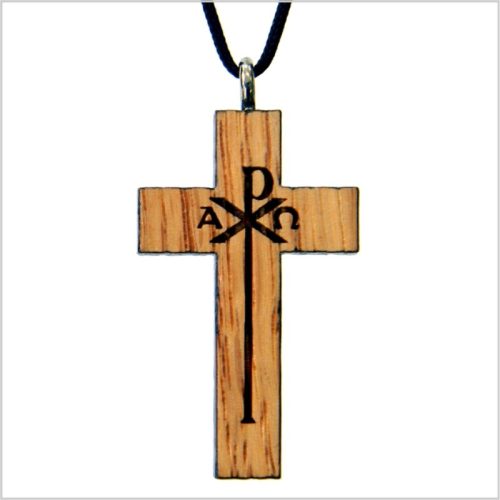 31A - Wooden cross, alpha and omega